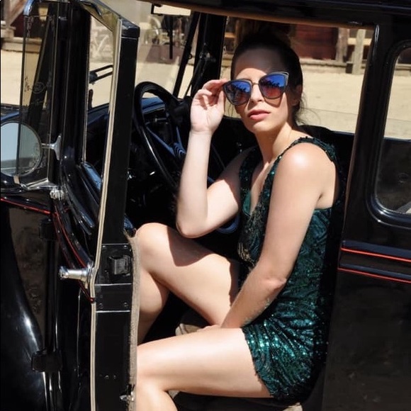 Green Sequin Holiday Dress By Forever 21 - Picture 3 of 7